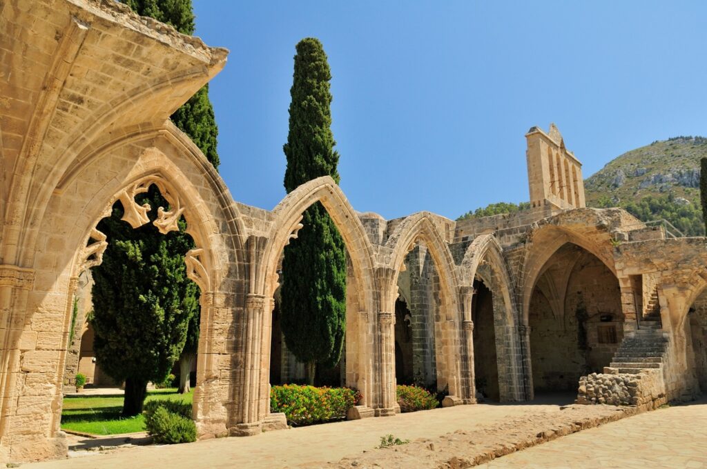 Bellapais Abbey Monastery in Kyrenia. Turkish side of the island of Cyprus