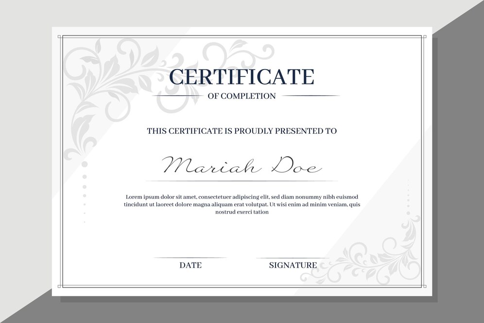 certificate template with floral elements 23 2148568462